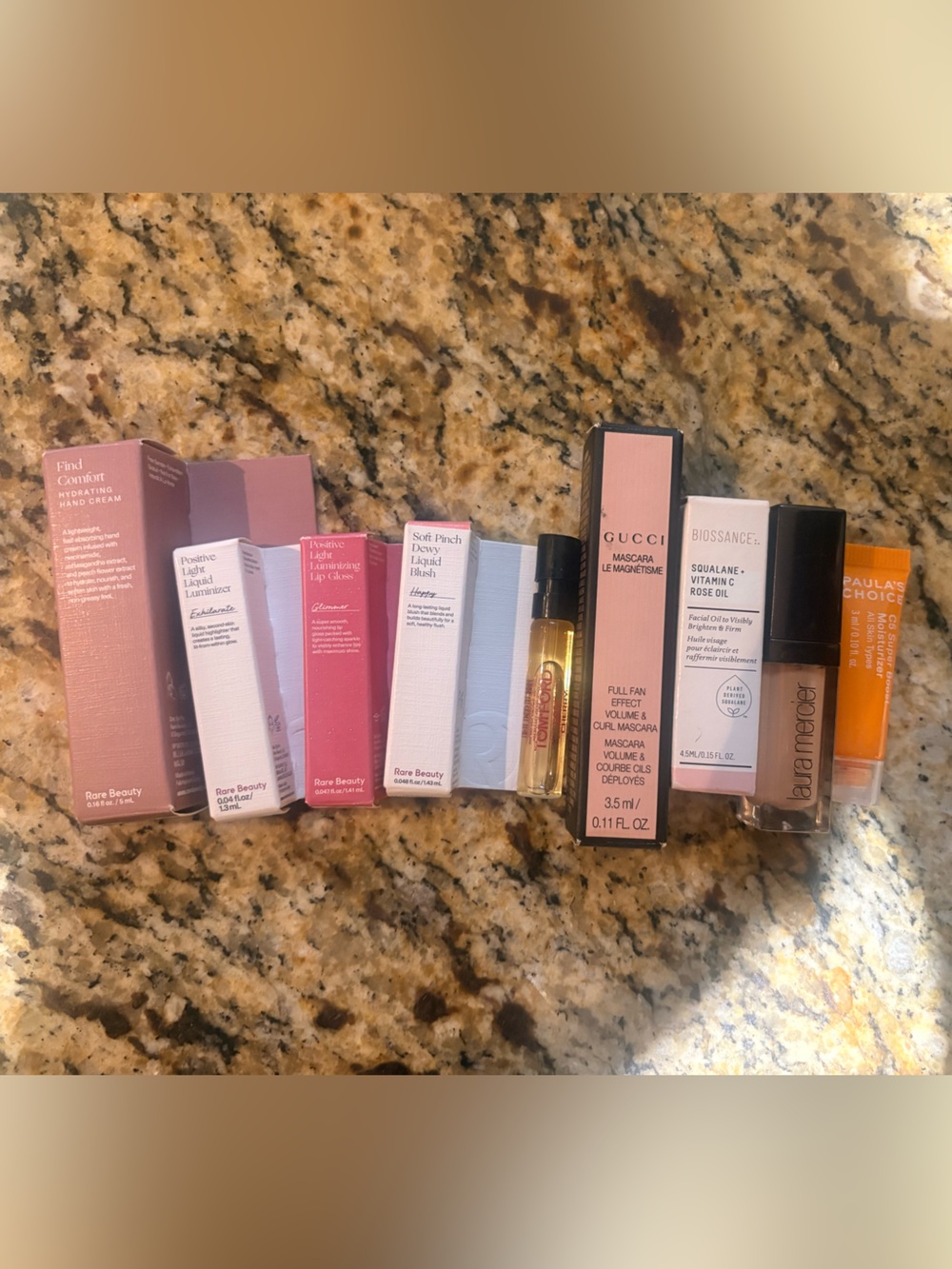 Rare beauty, Gucci, tom ford lost cherry beauty mini bundle